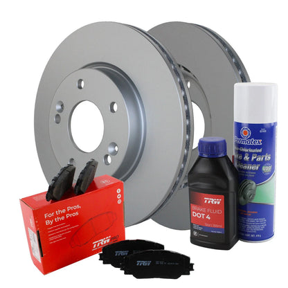Front Brake Set: TRW Pro Ceramic Pads & 280mm Disc Rotors for Kia Soul