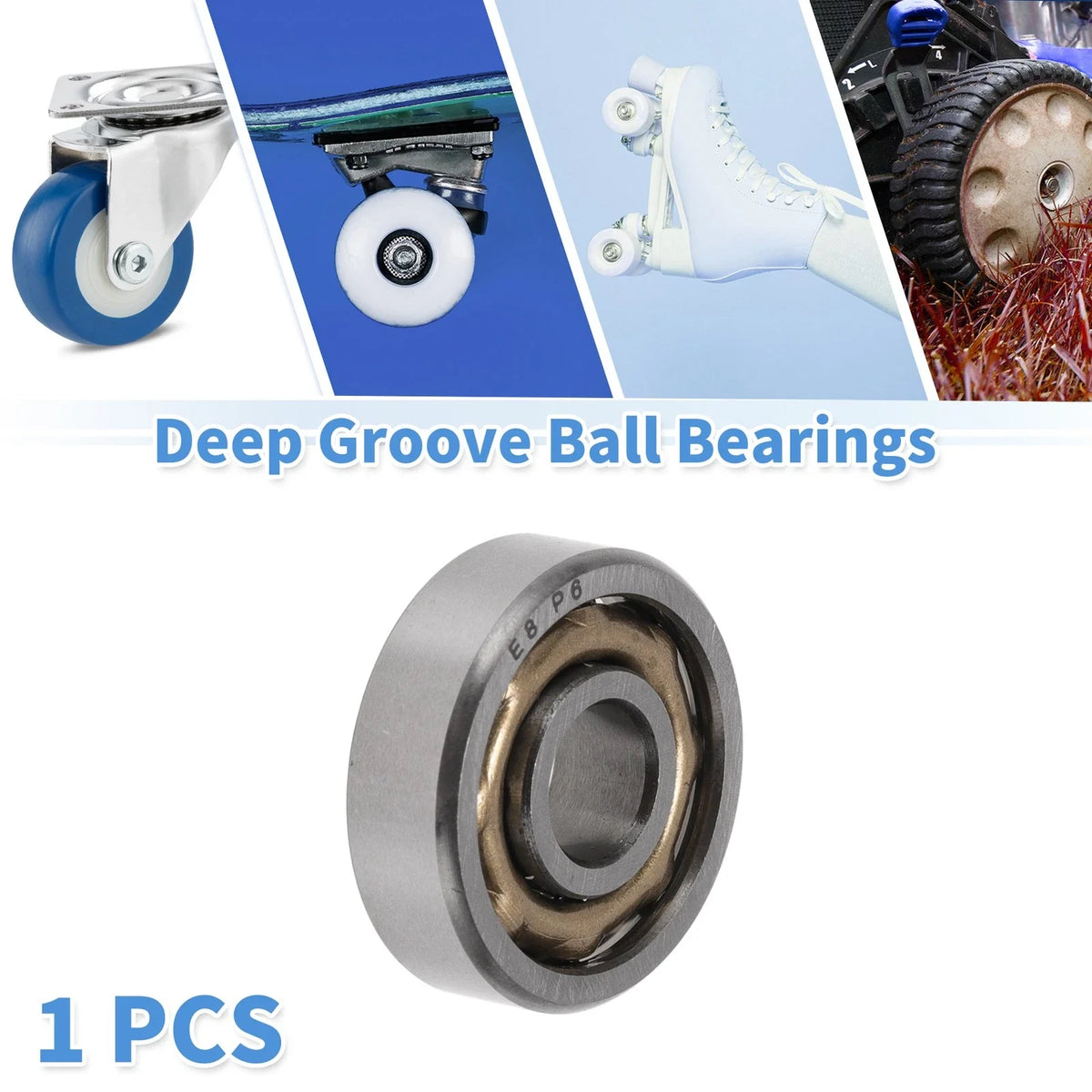 E8 Deep Groove Ball Bearings 8x24x7mm for Scooter Skateboard 