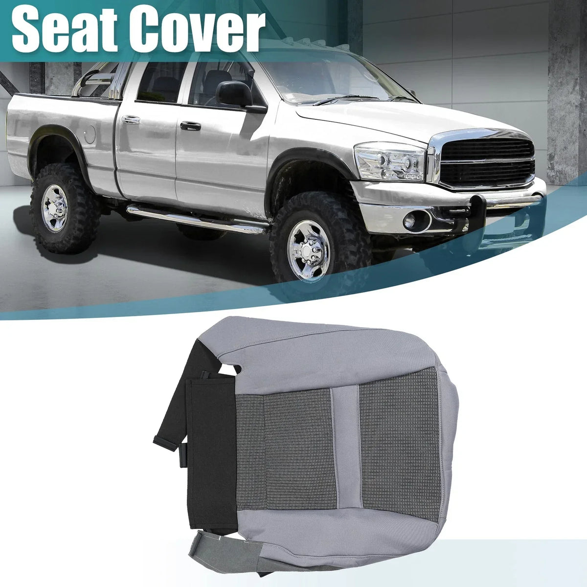 Gray Cloth Driver Side Bottom Seat Cover for Ram 1500/2500/3500 (2006-2009)