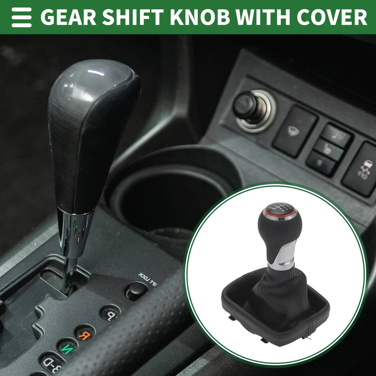 6 Speed Shift Knob with Cover for Audi A3 (2013–2020) Chrome Red Black