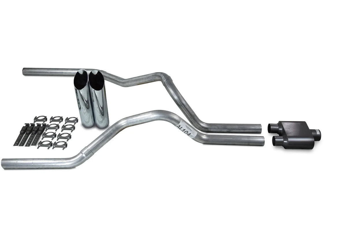1 Chamber Muffler Dual Exhaust Kit 2.5" for 2004-2008 Dodge Ram 1500