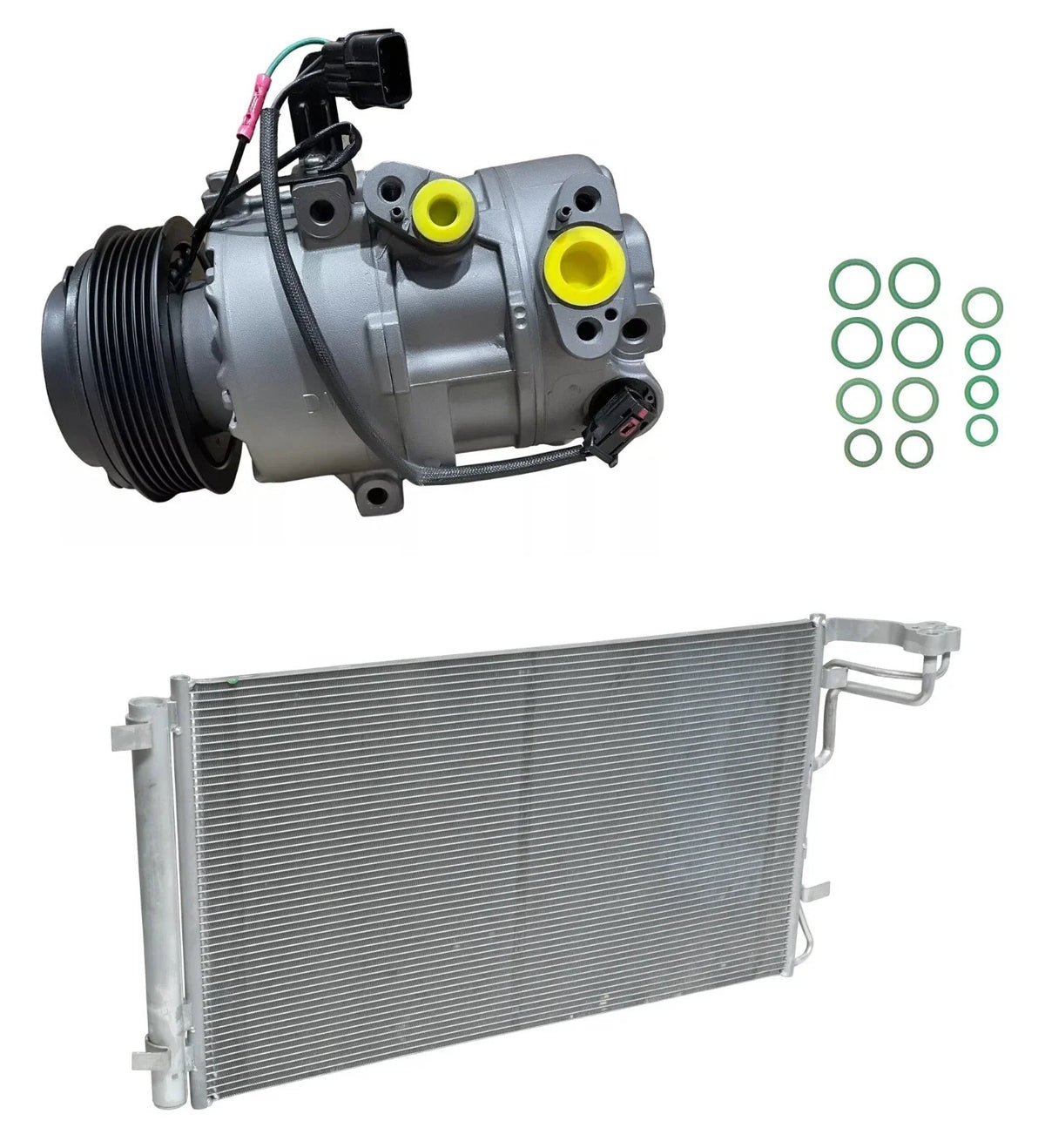 AC Compressor Kit with Condenser Replacement for Hyundai Veloster 2.0 (2019)