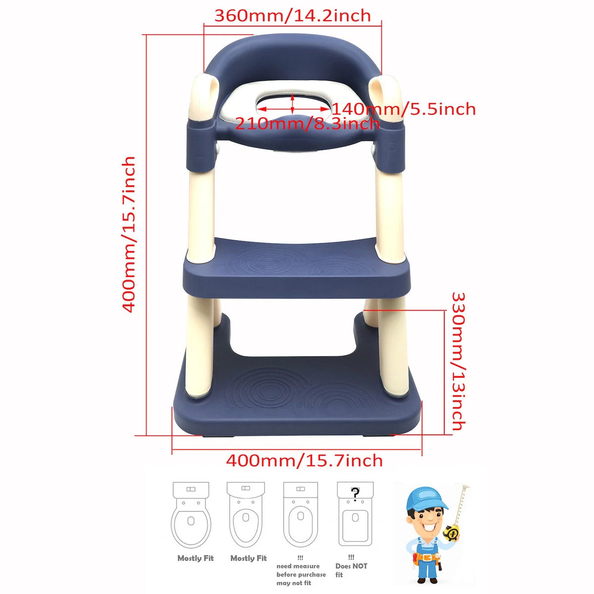 Toddler Potty Training Seat Ladder for Toilet (Infant Kid)