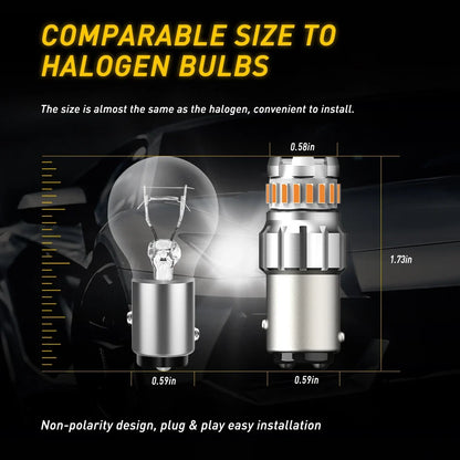 2X 1157 Amber Yellow LED Turn Signal Bulbs for