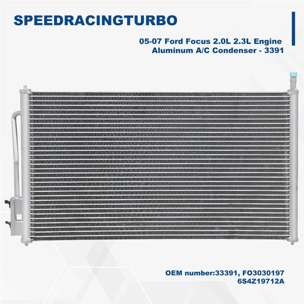 Aluminum AC Condenser Replacement 3391 for 2005-2007 Ford Focus