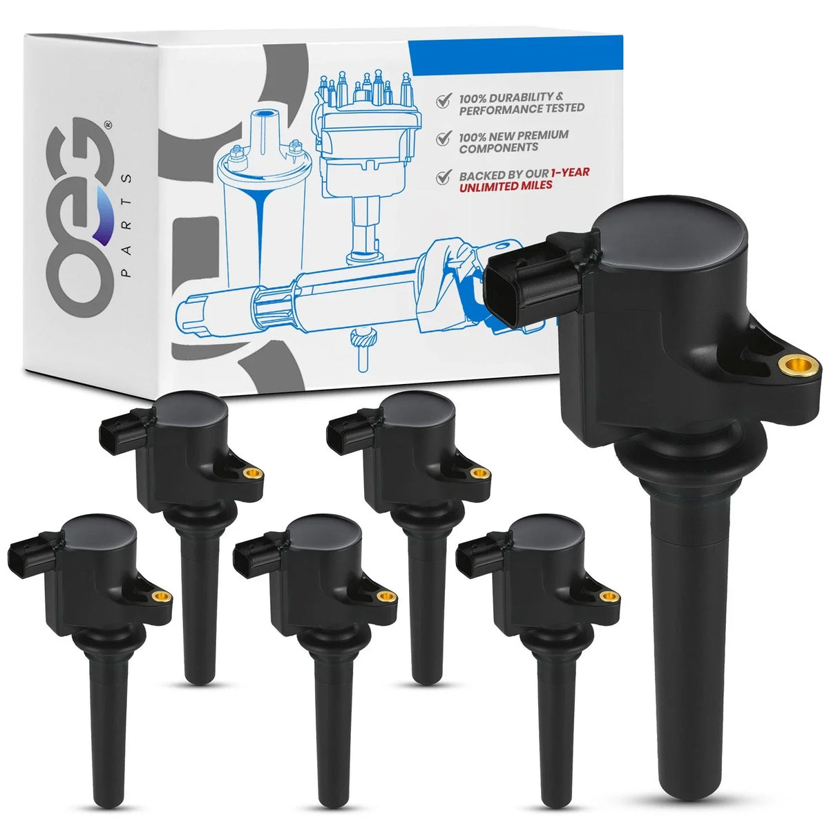 Set of 6 Ignition Coils for Mazda Tribute (2001–2009)