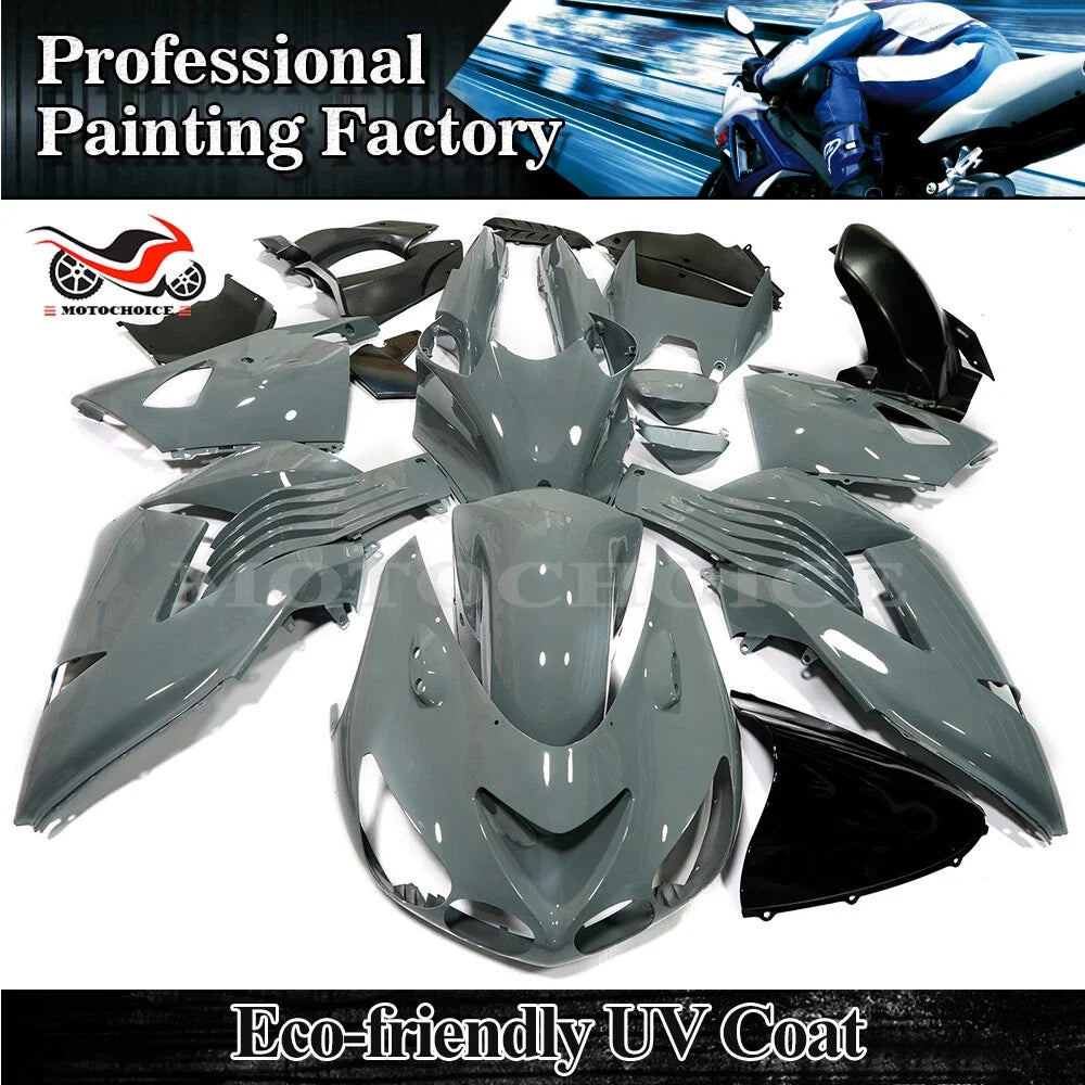 Fairing Kit for Kawasaki Ninja ZX14 (2006–2011) - Grey Painted ABS Bodywork