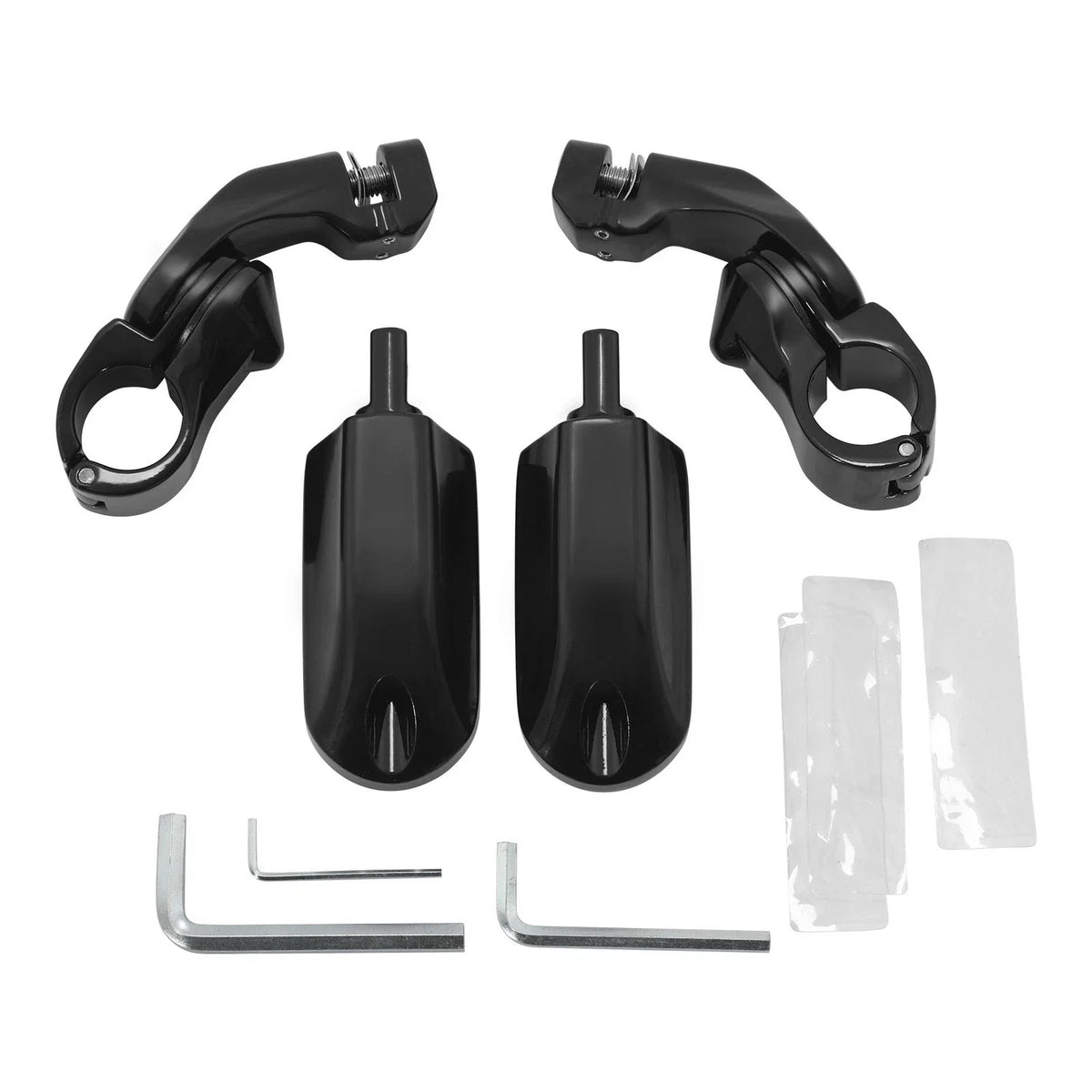Highway Pegs, Short Angled, Black for Harley 1-1/4
