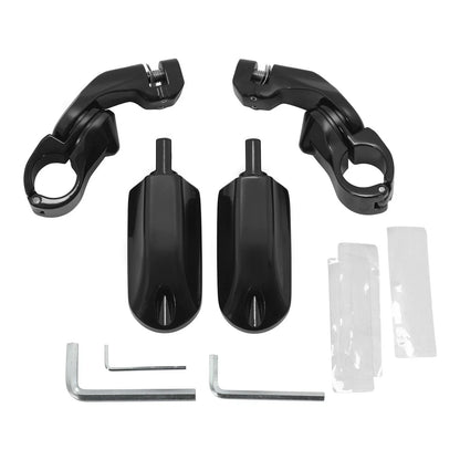 Highway Pegs, Short Angled, Black for Harley 1-1/4
