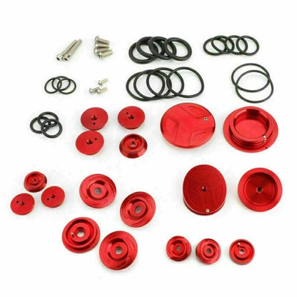 18PC Red Plug Cover Set for Frame Holes on BMW R1200GS LC Adv 2013-2019