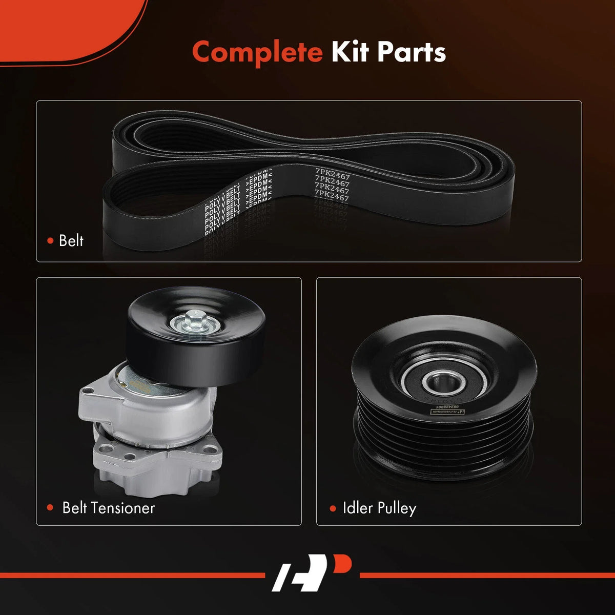 3X Serpentine Belt Drive Component Set for Nissan Pathfinder 2005-2012