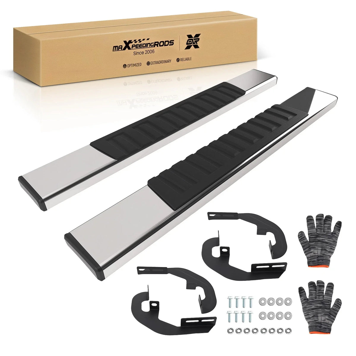 Set of 2 Running Board Side Steps for Chevy Silverado GMC Sierra (2019–2025)