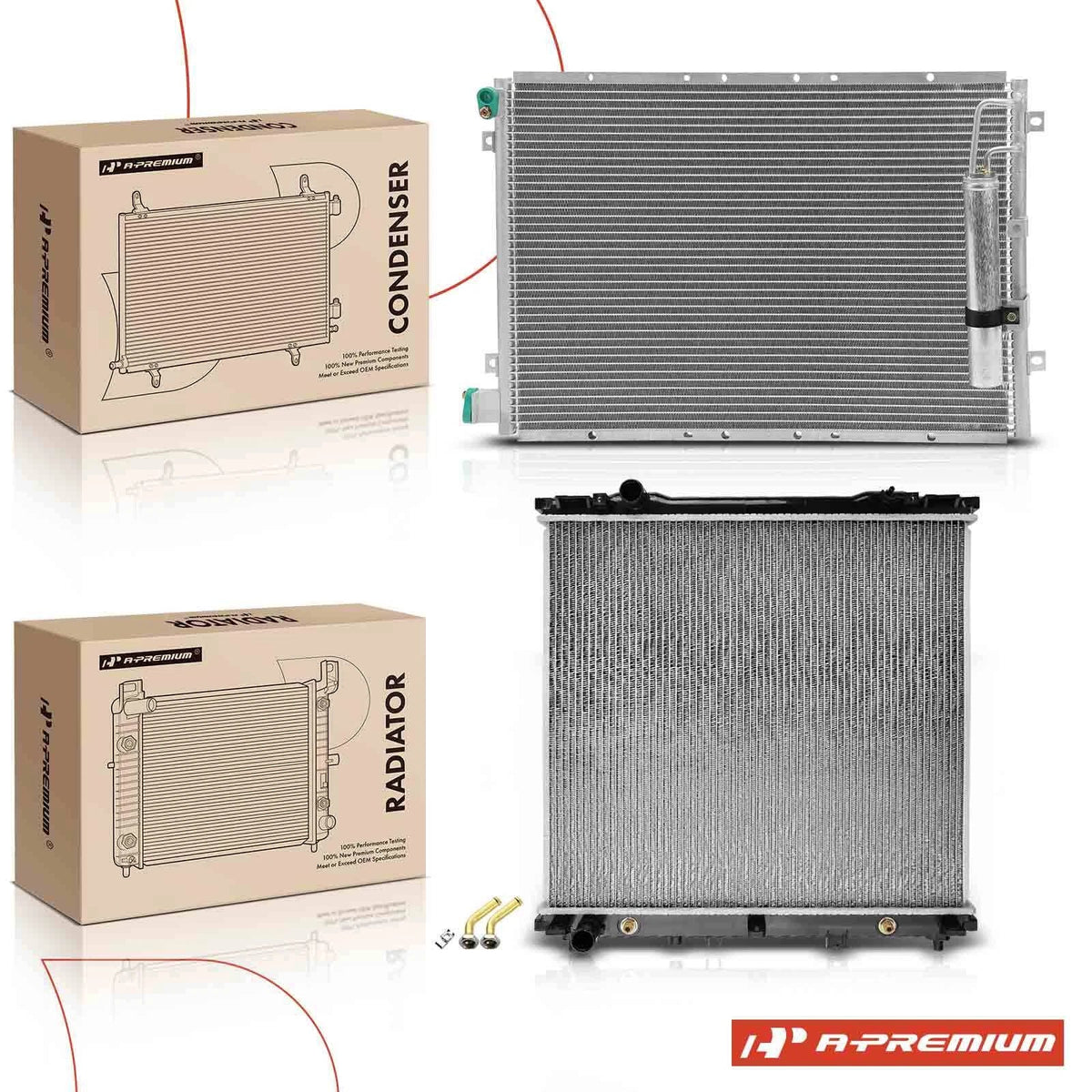 Aluminum Radiator & AC Condenser Cooling Kit for Kia Sorento (2003–2004)
