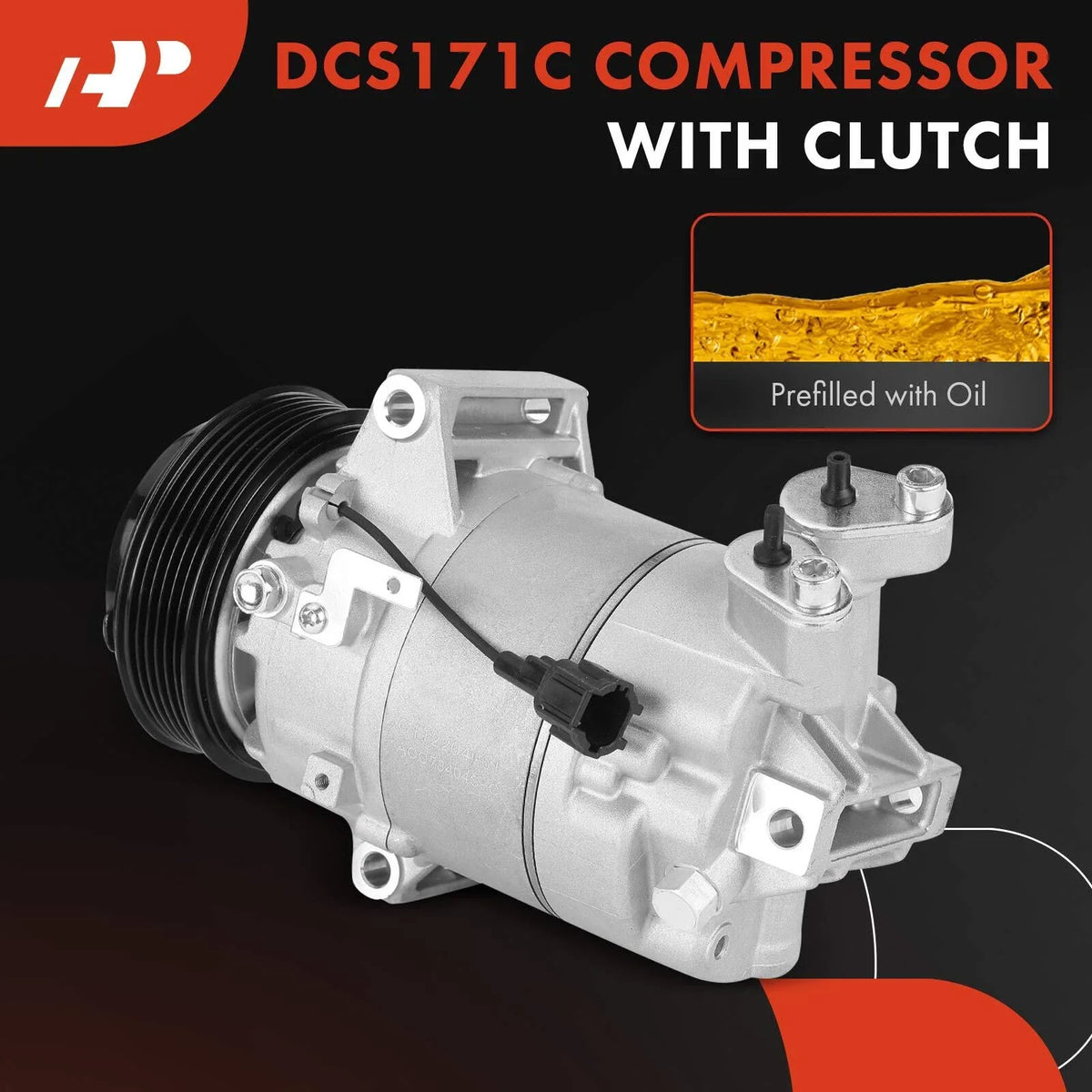 A/C Compressor with Clutch for Nissan Versa 2007 to 2010