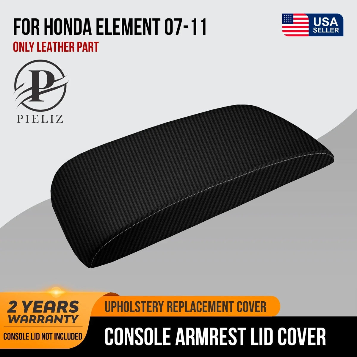 Console Lid Armrest Cover for Honda Element (2007–2011) Carbon Fiber