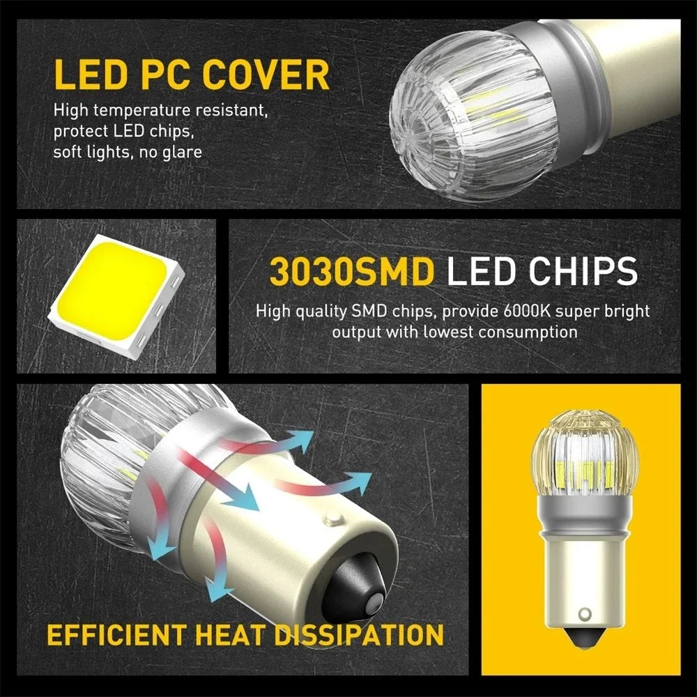 1156 7506 LED Reverse Light Bulbs for AUXITO - 2X Backup Lights (6000K)