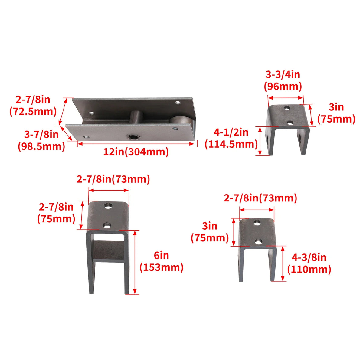 Tandem Axle Slipper Spring Trailer Hanger Kit for 2" Wide Slipper Spring