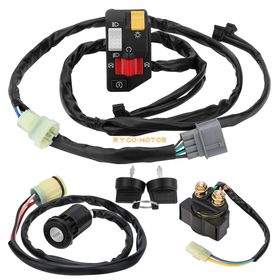 Starter Relay Switch Kit with Handlebar Key for Honda Rancher 350 2006