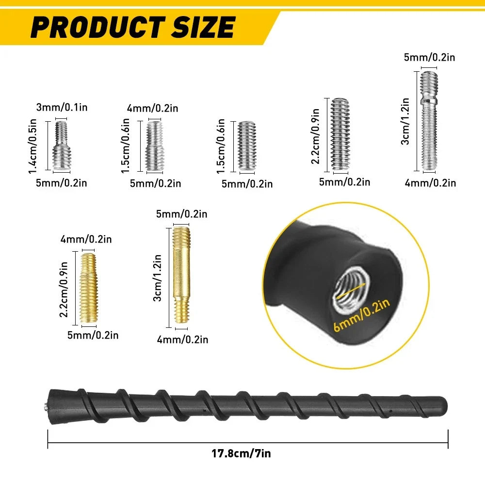 7" Rubber Spiral Antenna for Hyundai Tucson Santa Fe Accent Kia Rio Forte Sedona