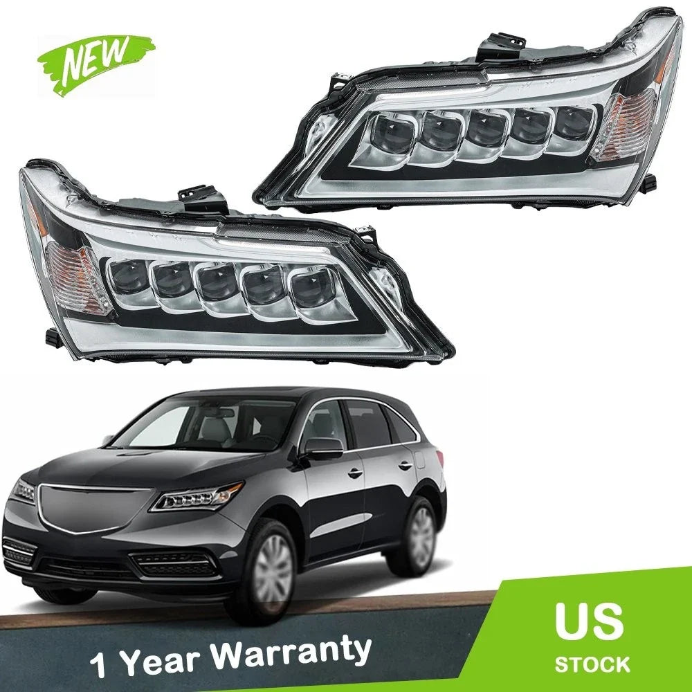 Set of 2 LED Headlight Assemblies for Acura MDX (2014–2016)