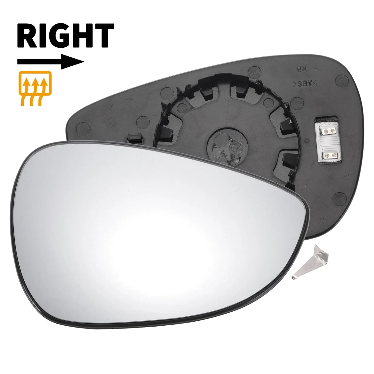Right Side Heated Convex Mirror Glass for Ford B Max Fiesta (2012–2019)