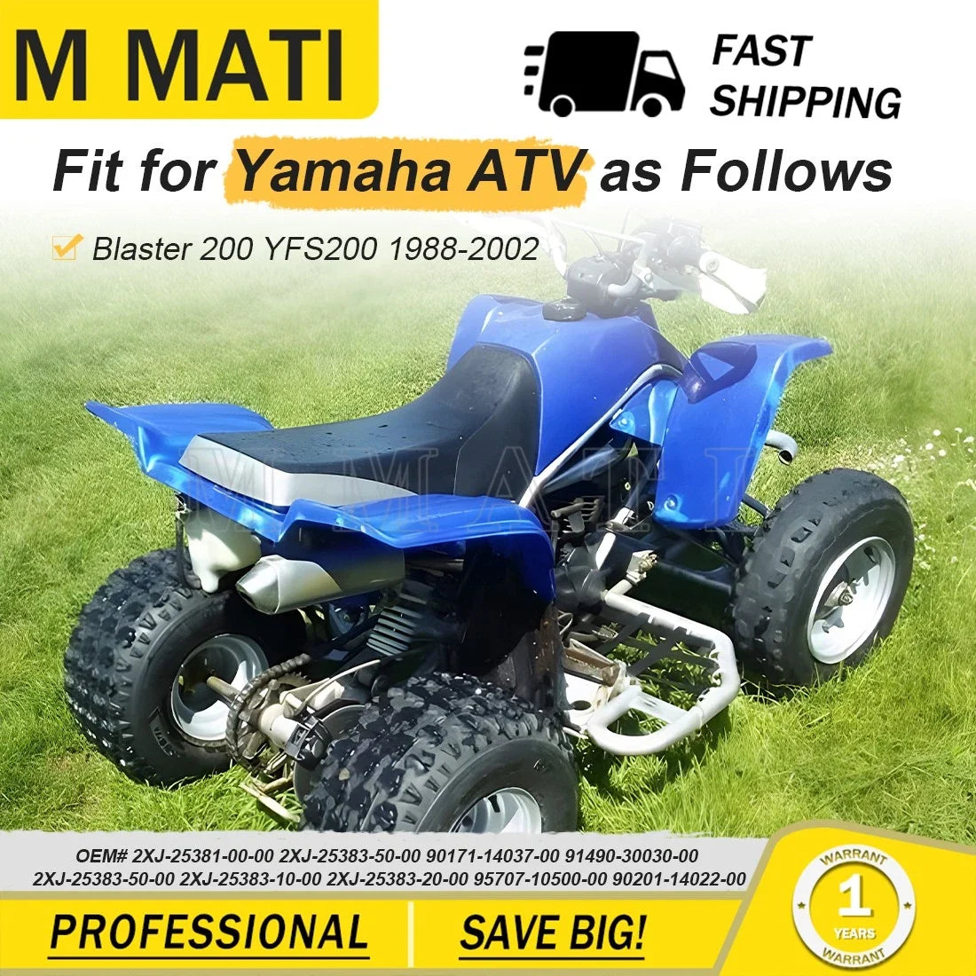 Rear Axle Shaft with Wheel Hub for Yamaha Blaster YFS200 (1988–2002)