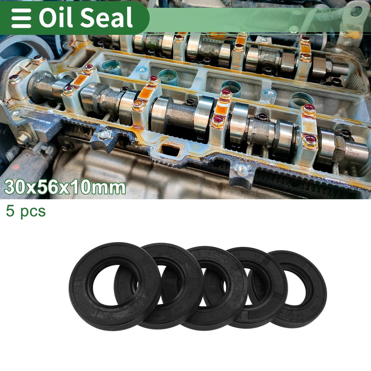 Oil Seal   30x56x10mm NBR Rubber Black
