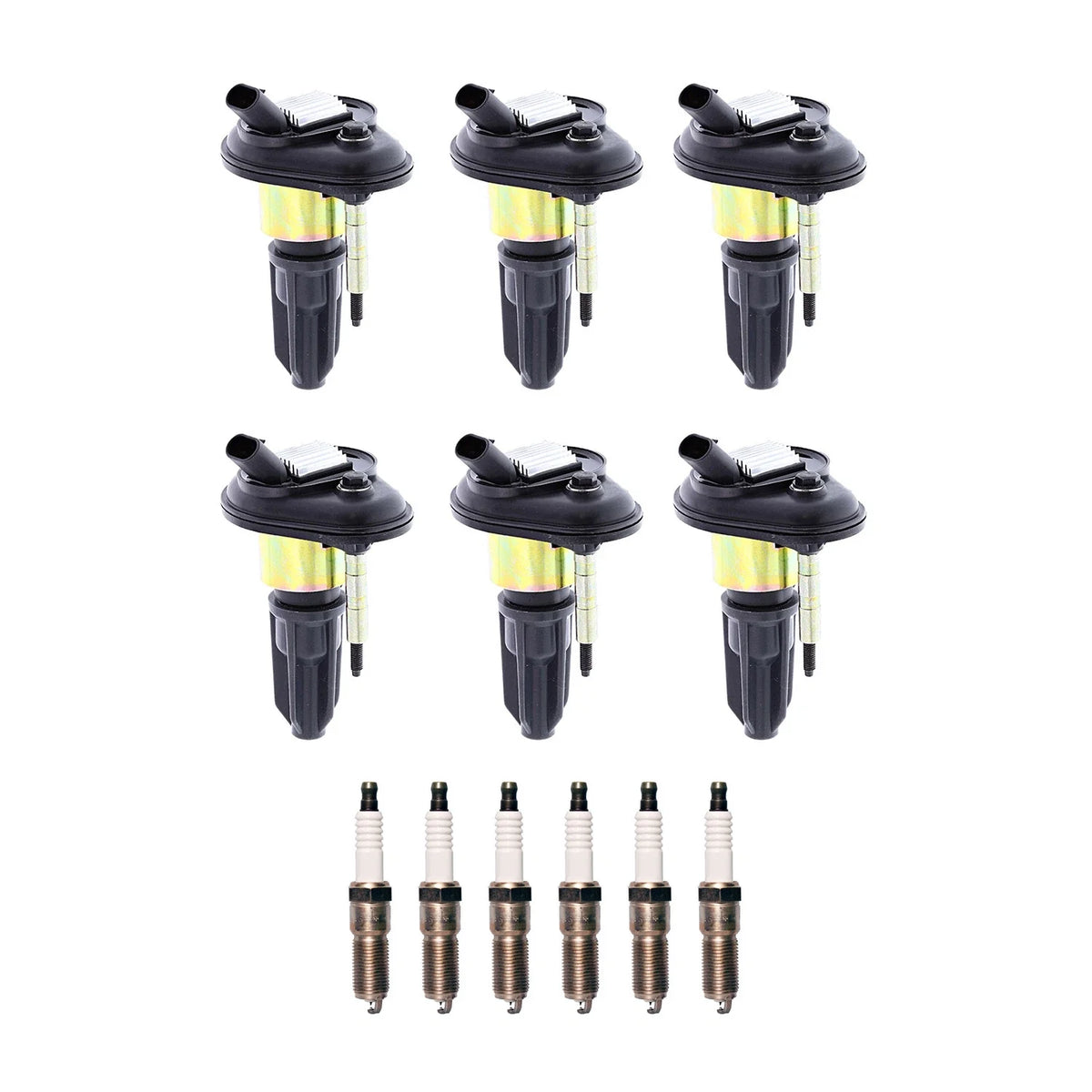 Set of 6 Ignition Coils & Iridium Spark Plugs for Ascender Trailblazer (2002–2008)