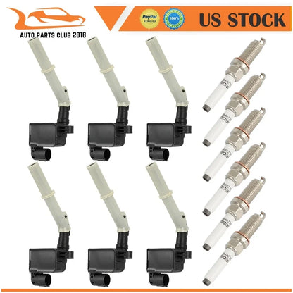 6 Ignition Coils with 6 Spark Plugs for Mercedes ML350 (2012-2015)