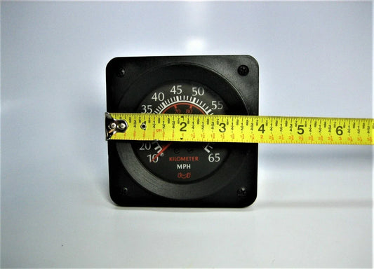 Square 4" Black Face 0-65 MPH Gauge + Bracket for Medallion 4522