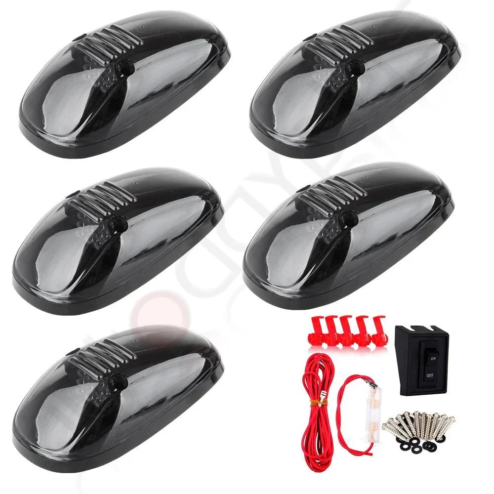 Set of 5 Smoke Amber LED Cab Roof Marker Lights for Dodge RAM 2500 3500 (1999–2002)