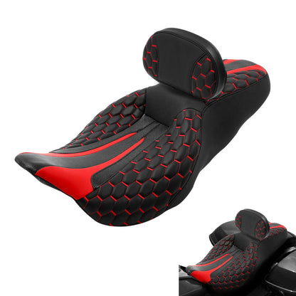 Backrest Pad for Harley Electra Glide (2009-2023) - Black Red