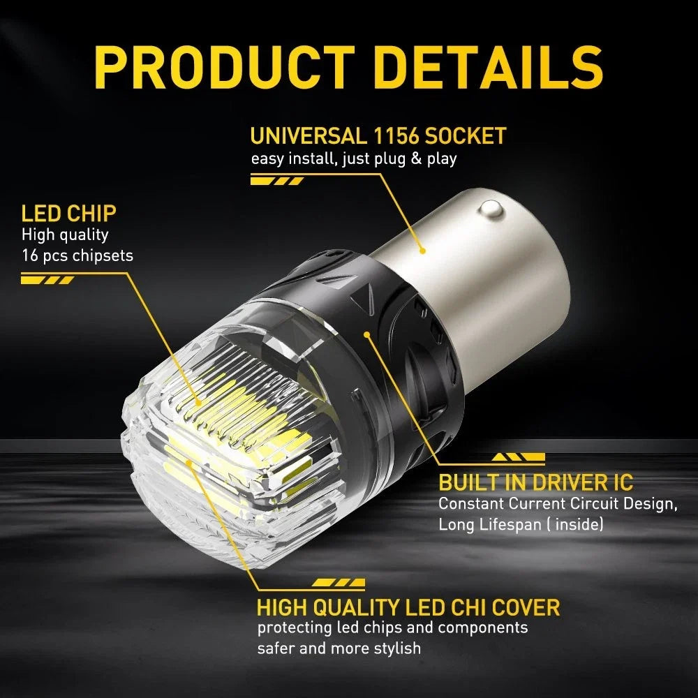 1156 LED Reverse Light Bulbs (2 Pack) for AUXITO - 6500K White