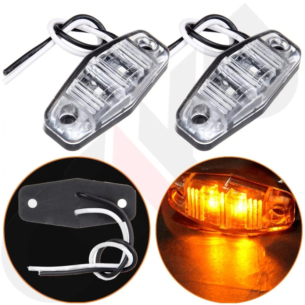 2 Surface Mount Side Marker Lights for Truck Trailer (12V)