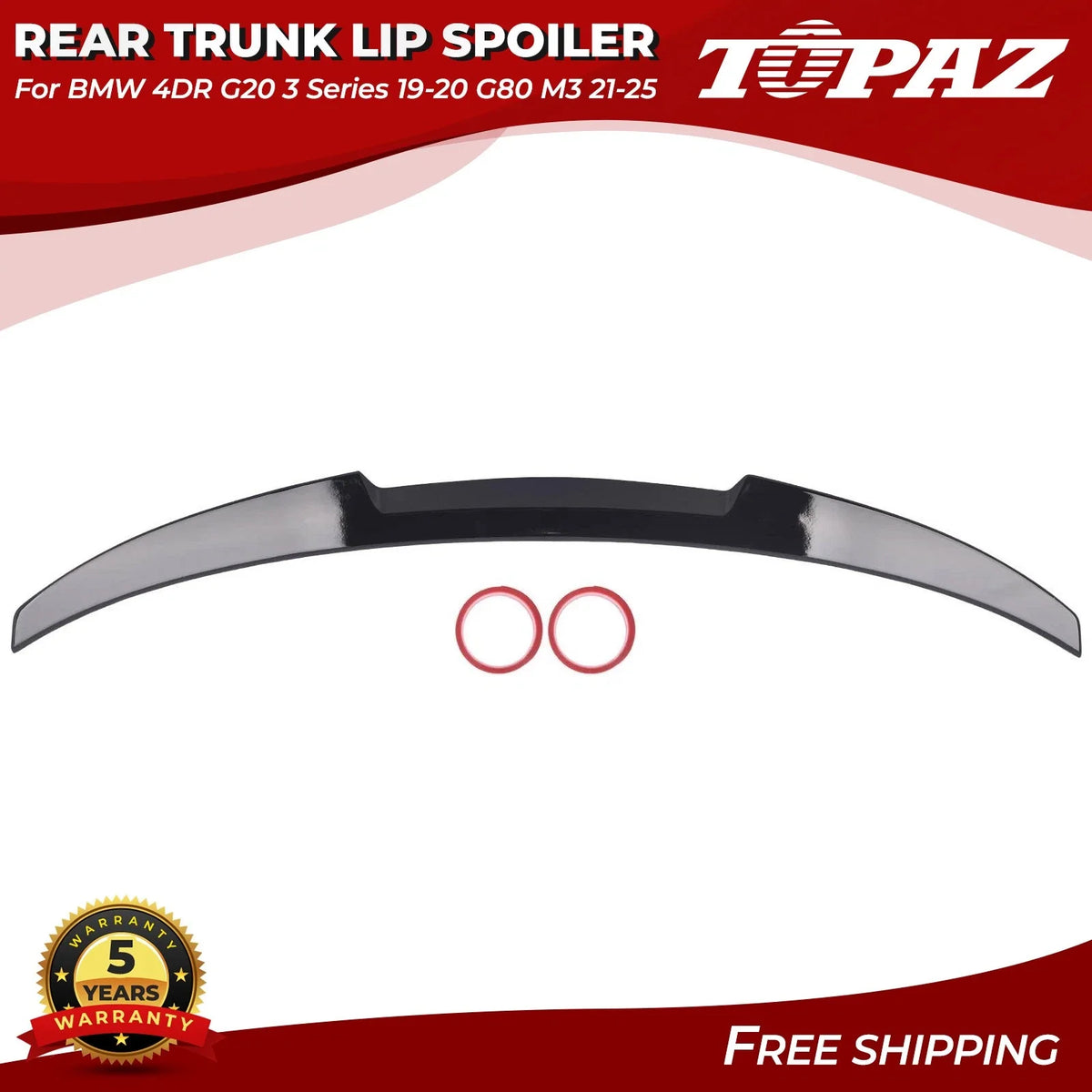 Rear Trunk Lip Spoiler for BMW 3 Series G20 (2019–2025)