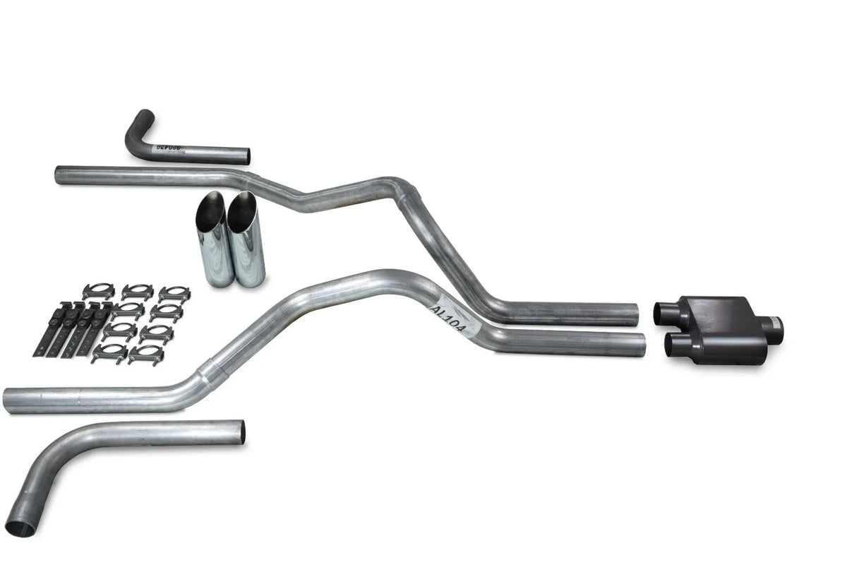 1 Chamber Slash Tips 2.5" Dual Exhaust Kit for Ford F150 (2015-2020)
