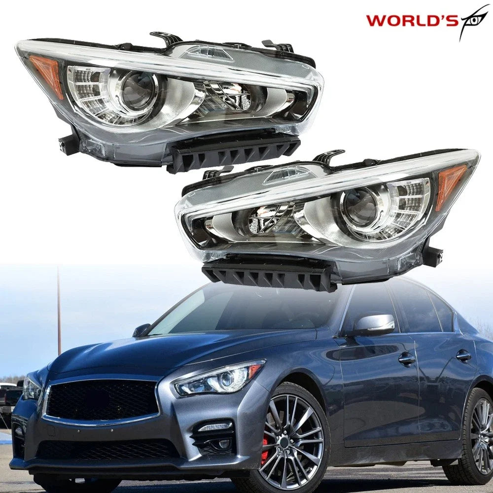 Headlights Pair for Infiniti Q50 (2014–2022) LED DRL Projector