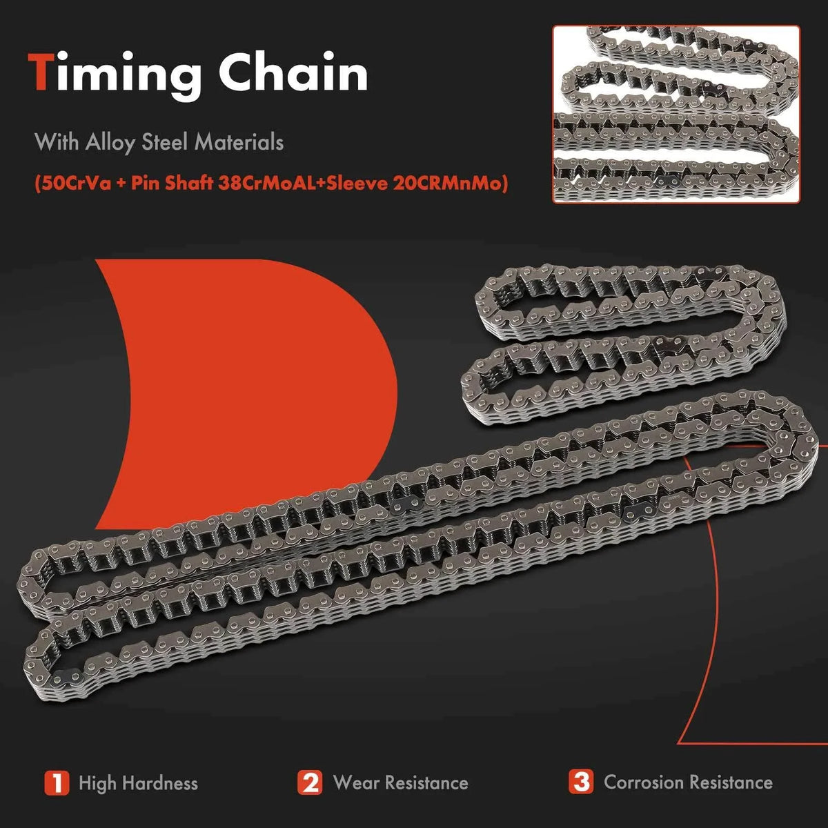 8-Piece Timing Chain Kit for Hyundai Sonata 2009-2010, Kia Sorento 2011-2013
