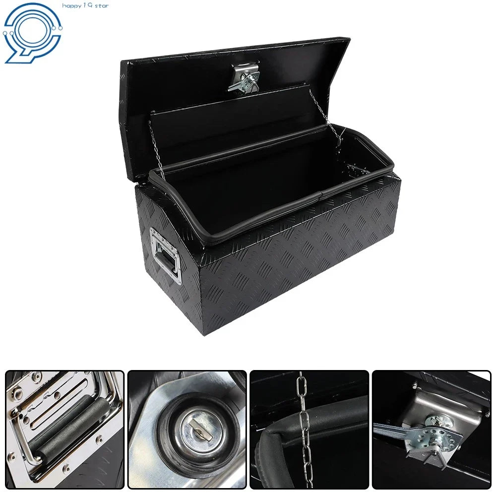 30" Black Aluminum Truck Tool Box for Pickup Trailer (Fits Most Models)