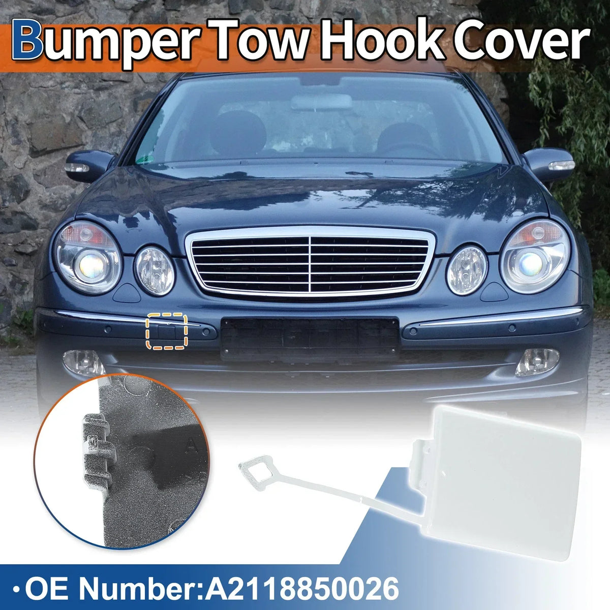 Front Bumper Tow Hook Cover for Mercedes-Benz E-Class (2003-2009)