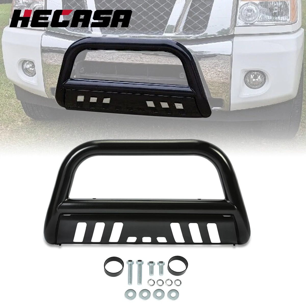 Grille Guard Push Bumper for Nissan Titan/Armada 2004-2015 Black Bull Bar