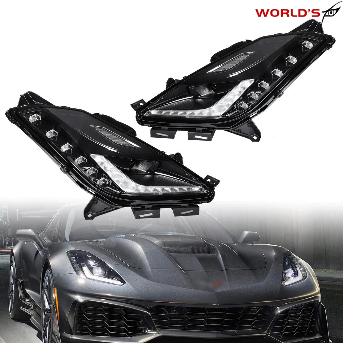HID Xenon Headlight Pair with LED DRL for Chevrolet Corvette (2014–2019)