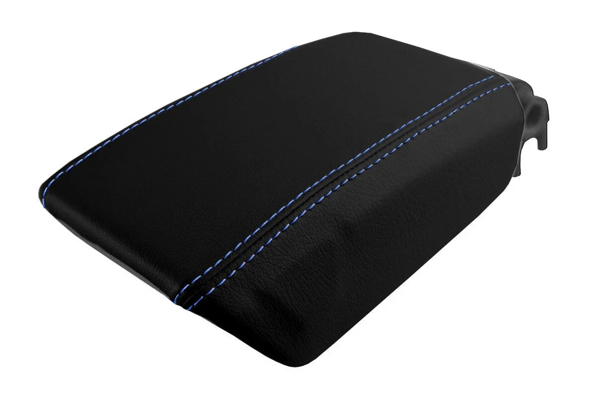 Console Lid Pull Over Cover Leather for Volvo V70 S60 (2005–2007) Blue Stitch