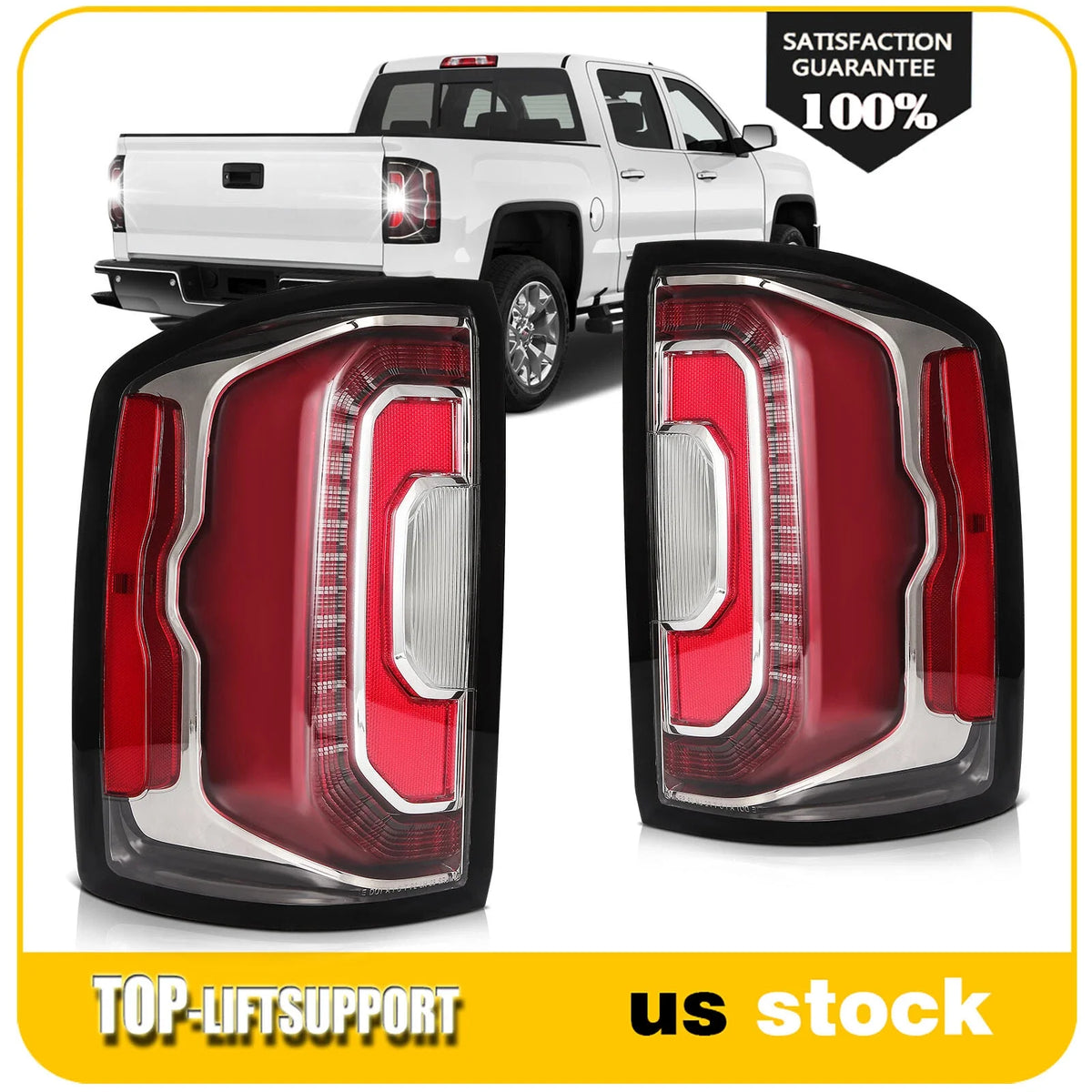 2Pcs LED Tail Lights for GMC Sierra 1500 (2016–2018)