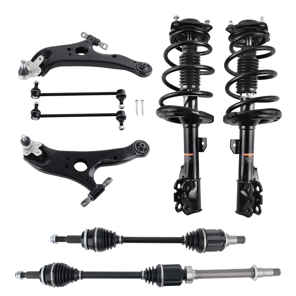 Front Struts Set with CV Axle Shafts & Lower Control Arms for 2011-2014 Sienna