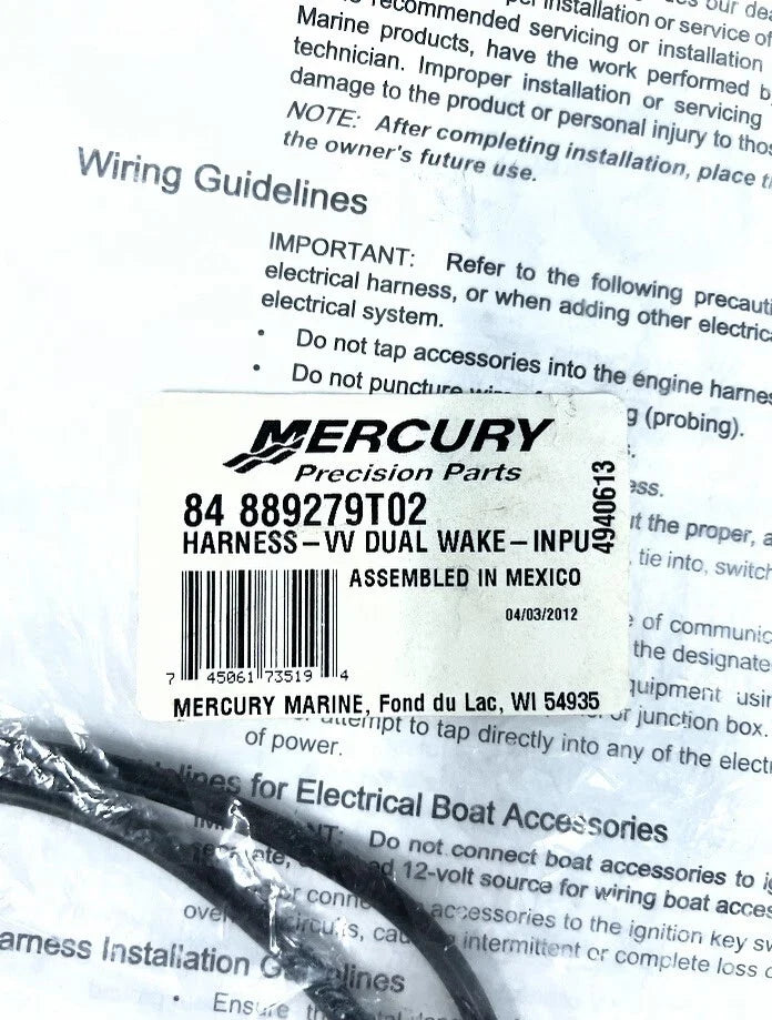 Dual Wake Input Harness for Mercury (1984–1984) 84-889279T02