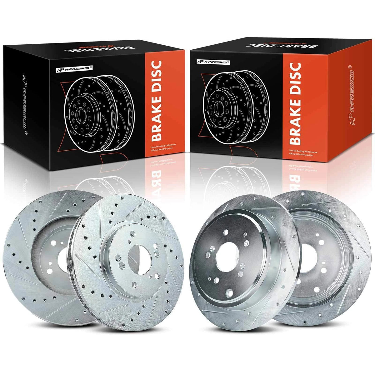 Set of 4 Drilled Brake Rotors for Honda Pilot (2003–2008) Acura MDX