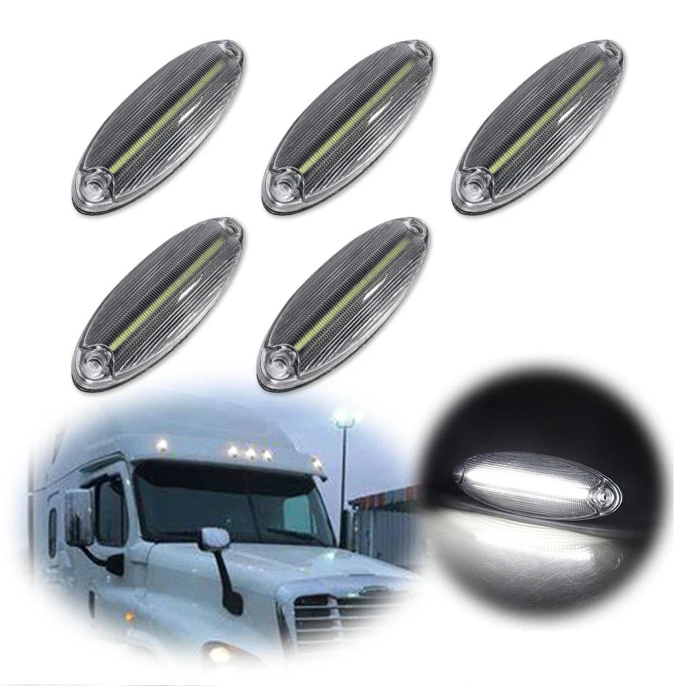 White LED Raised Roof Clearance Marker Lights for Freightliner Cascadia