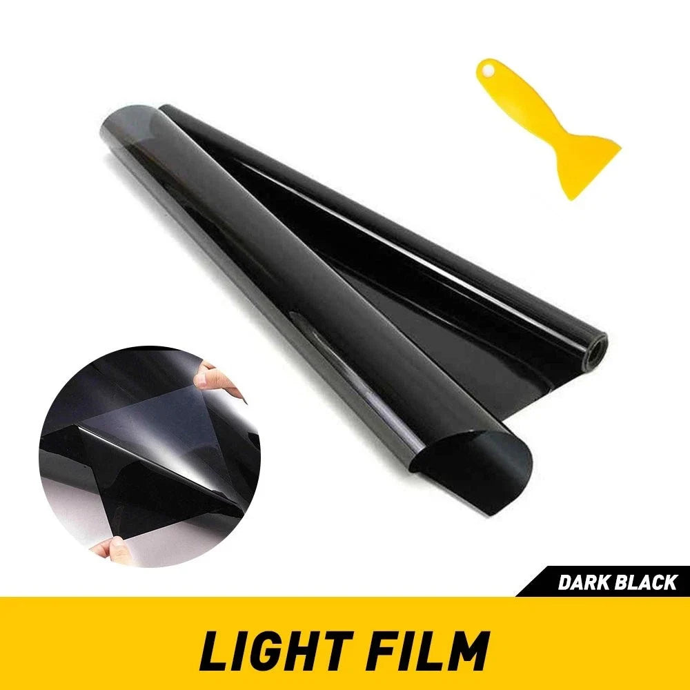 12" x 72" Gloss Black Tint Film for Headlight Taillight Fog Light