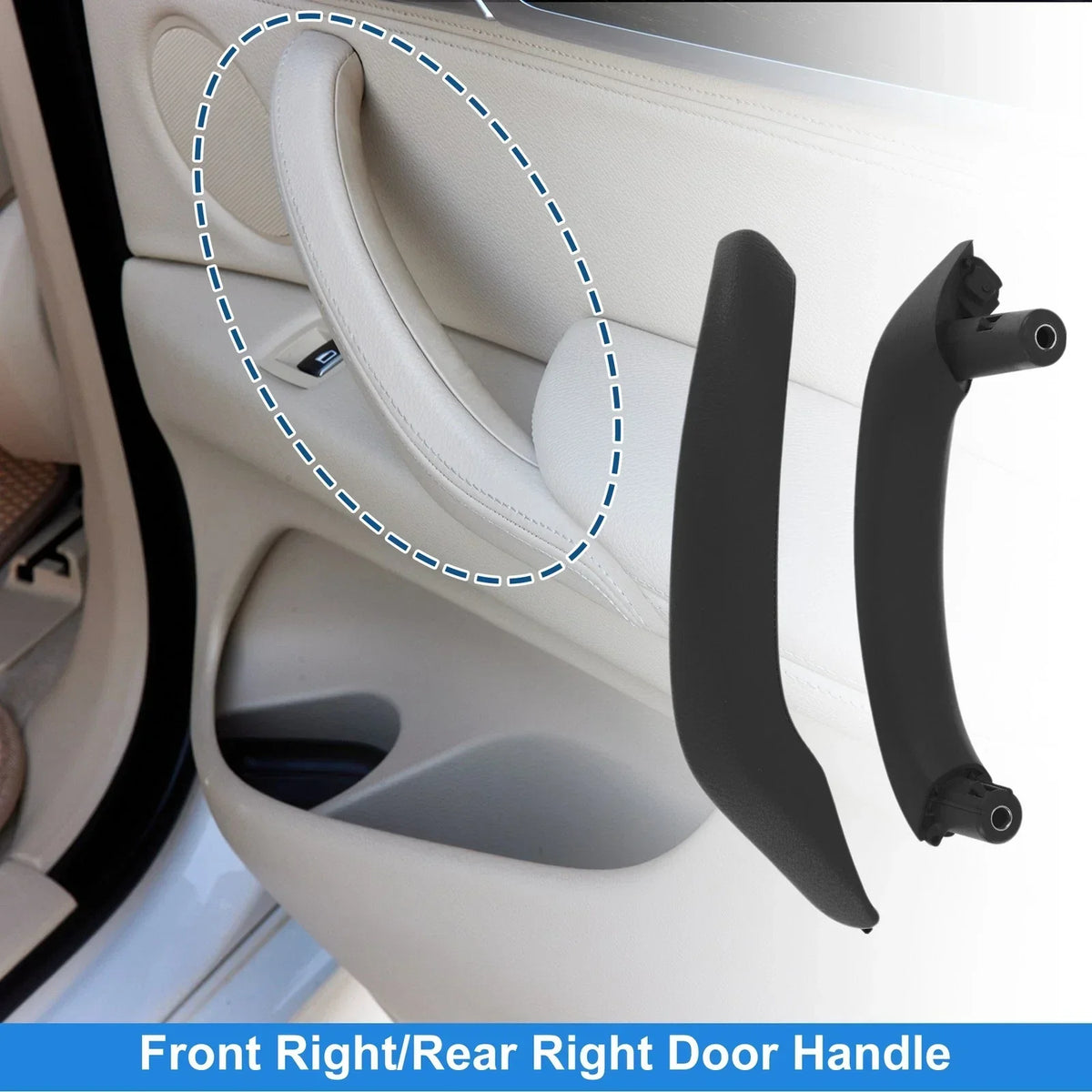 Black Inner Door Handle for Front Driver Side BMW X3 (2010-2016)
